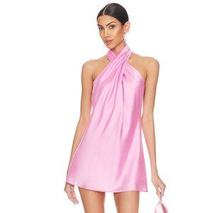 Show Me Your Mumu Jasmine Halter Mini Dress Pink Luxe, Size XL